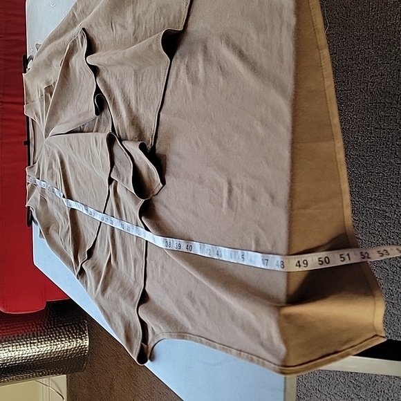 BCBGMaxAzria Tara Faux Suede Cascading Asymmetrical Dress Tan size M - Picture 8 of 15